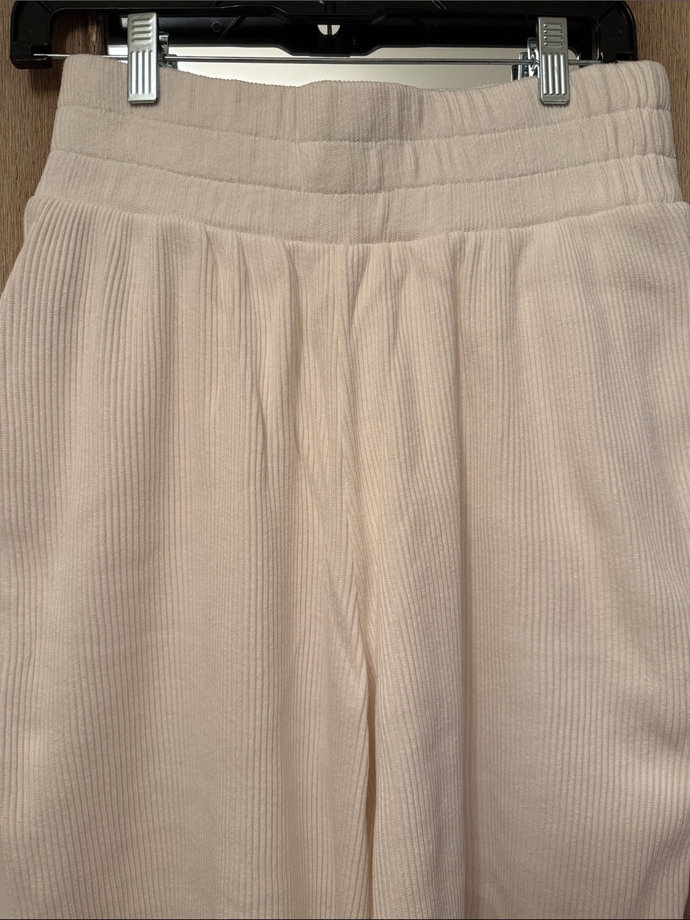 Free People Cream Ribbed Wide-Leg Jumpsuit - Picture 3 of 6